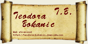 Teodora Bokanić vizit kartica